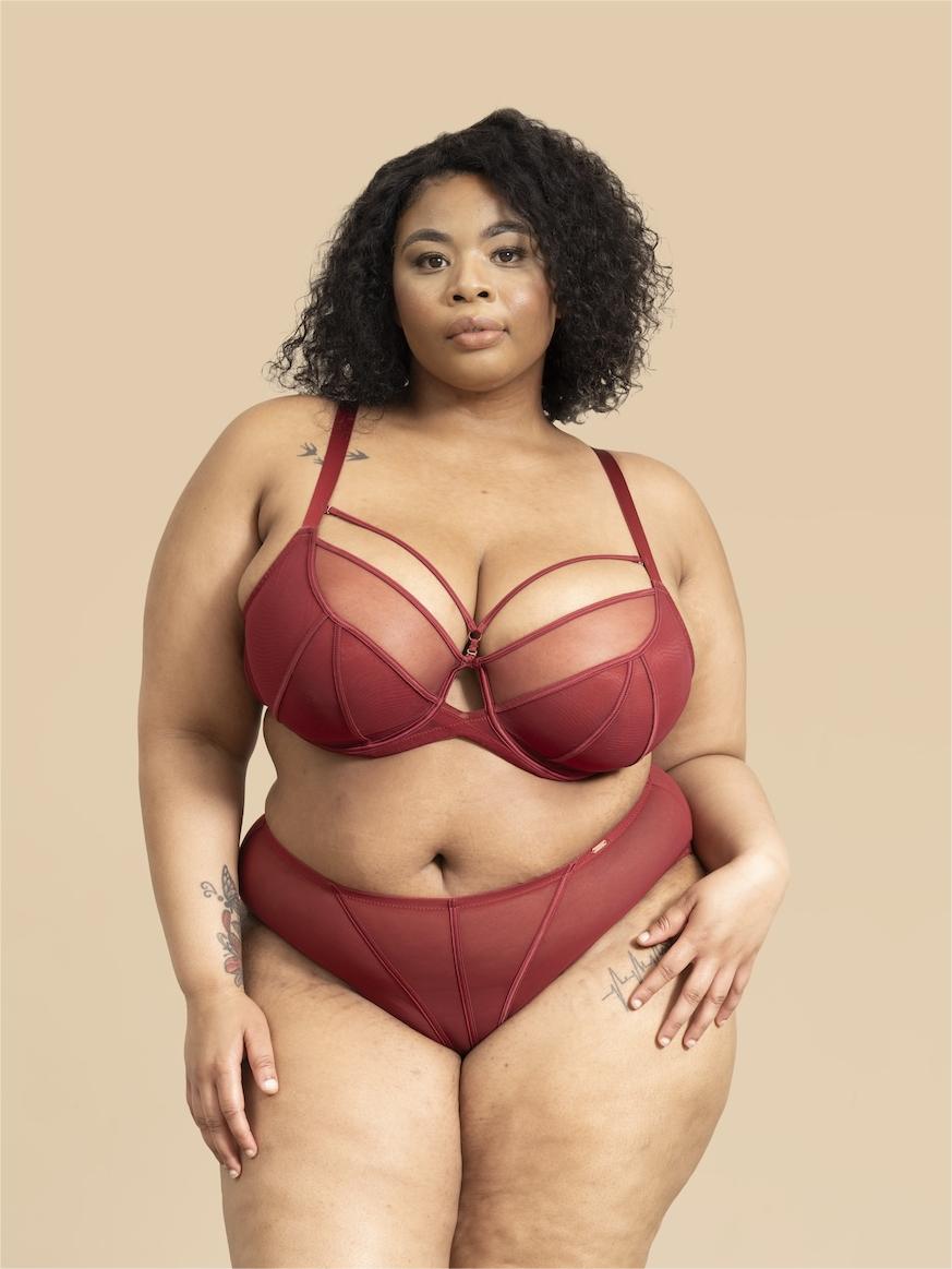 PKI-U WHISPER Red Mesh Lingerie Set engineered for curves and confidence