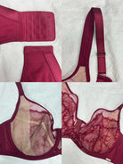 Comparison of PKI-U SHADOW velvet lingerie sets in Black and Burgundy colors