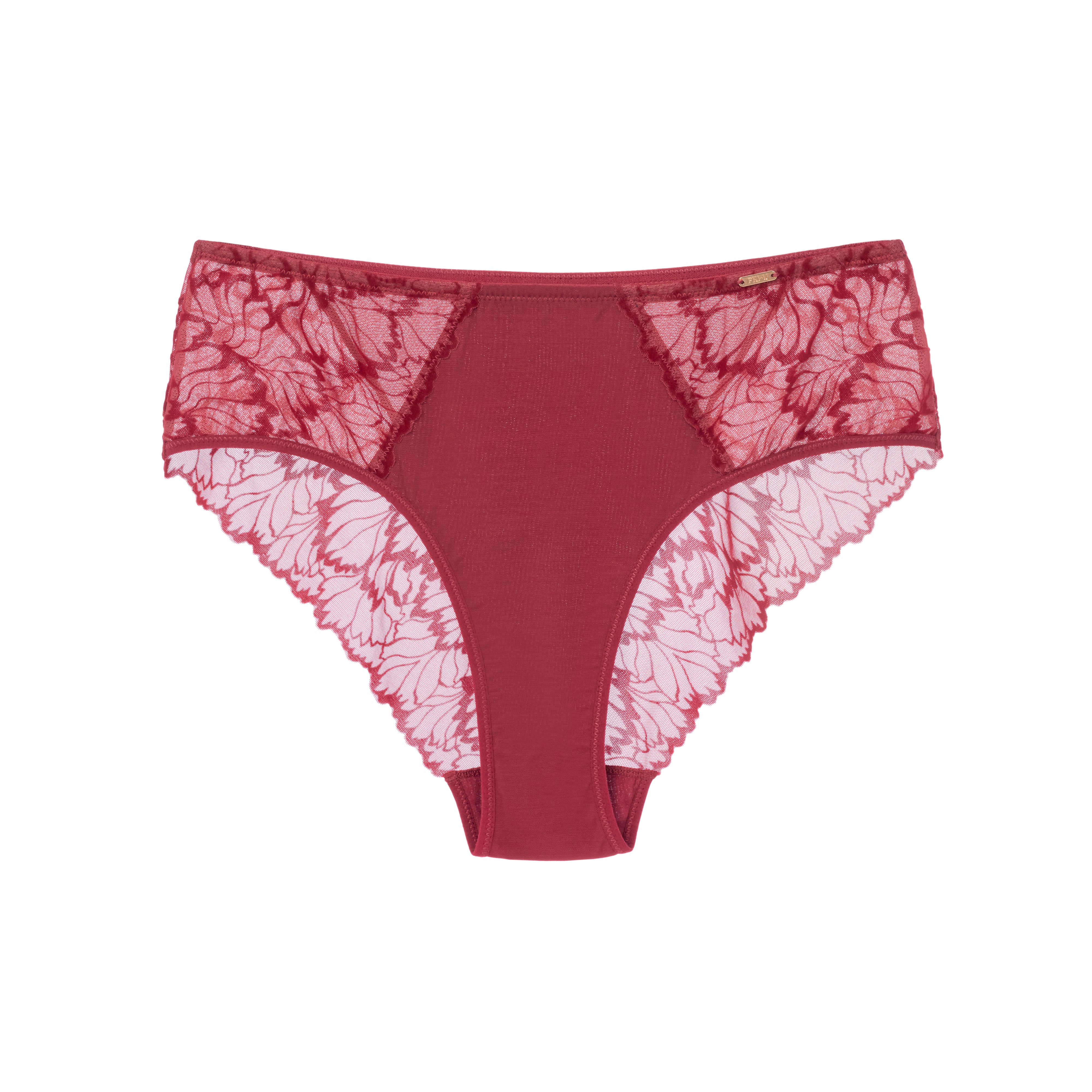 PKI-U SHADOW Burgundy Lace Briefs designed for full coverage and comfort