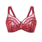 PKI-U SHADOW Burgundy Velvet Support Bra engineered for curves up to G cup