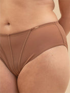 WHISPER Plus Size Sheer Mesh Panty for Women size L-XXXL Brown