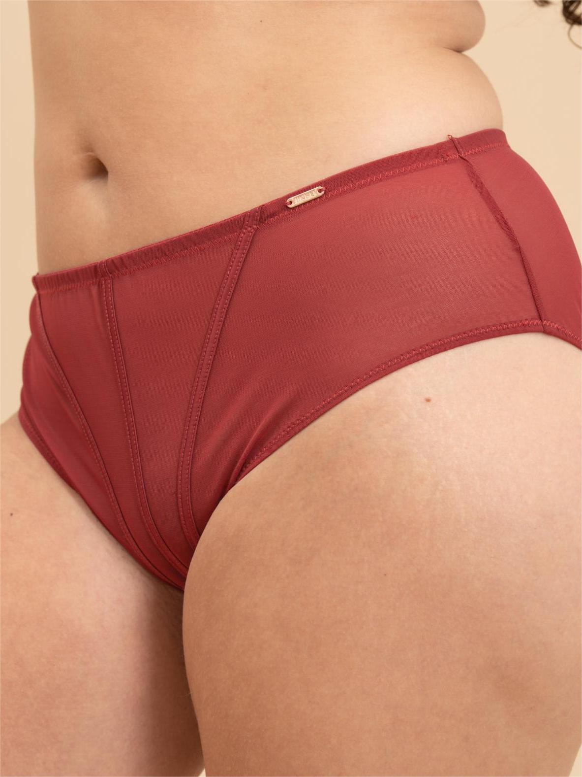 WHISPER Plus Size Sheer Mesh Panty for Women size L-XXXL Red